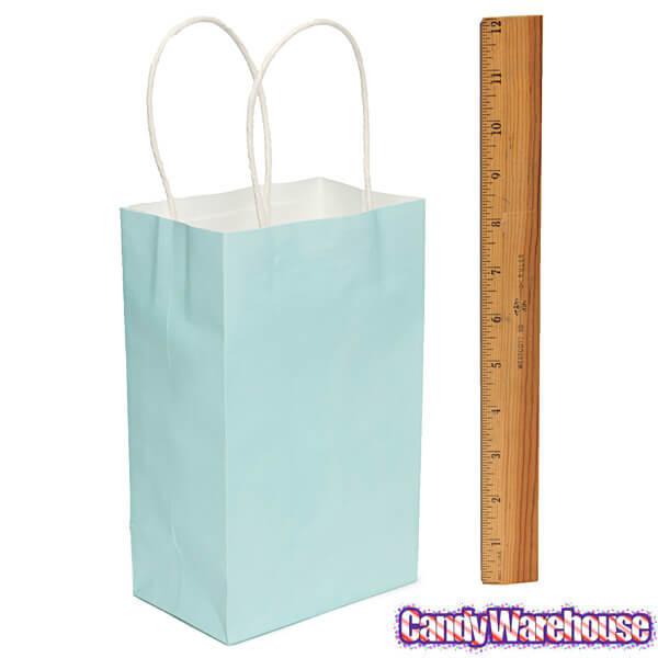 Candy Bags with Handles - Light Blue: 12-Piece Pack - Candy Warehouse