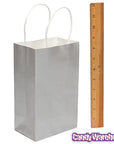 Candy Bags with Handles - Silver: 12-Piece Pack - Candy Warehouse