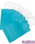 Candy Bags with Handles - Turquoise Blue: 12-Piece Pack - Candy Warehouse