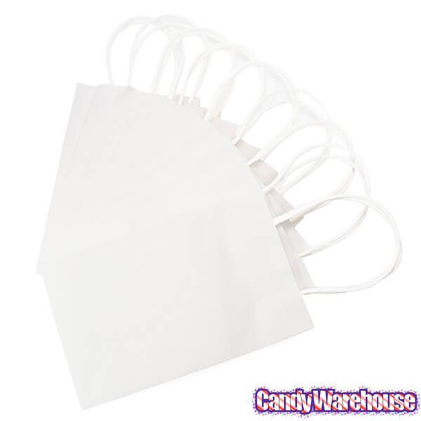 Candy Bags with Handles - White: 12-Piece Pack - Candy Warehouse