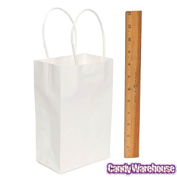 Candy Bags with Handles - White: 12-Piece Pack - Candy Warehouse