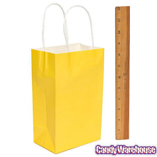 Candy Bags with Handles - Yellow: 12-Piece Pack | Candy Warehouse