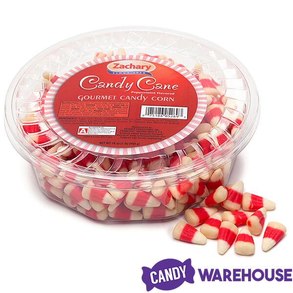 Candy Cane Peppermint Candy Corn: 16-Ounce Tub - Candy Warehouse