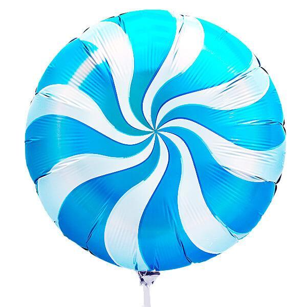 Candy Swirl Foil Balloon - Blue: 18-Inch - Candy Warehouse