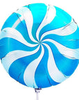 Candy Swirl Foil Balloon - Blue: 18-Inch - Candy Warehouse