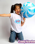 Candy Swirl Foil Balloon - Blue: 18-Inch - Candy Warehouse