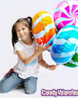 Candy Swirl Foil Balloon - Blue: 18-Inch - Candy Warehouse