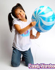 Candy Swirl Foil Balloon - Blue: 18-Inch - Candy Warehouse