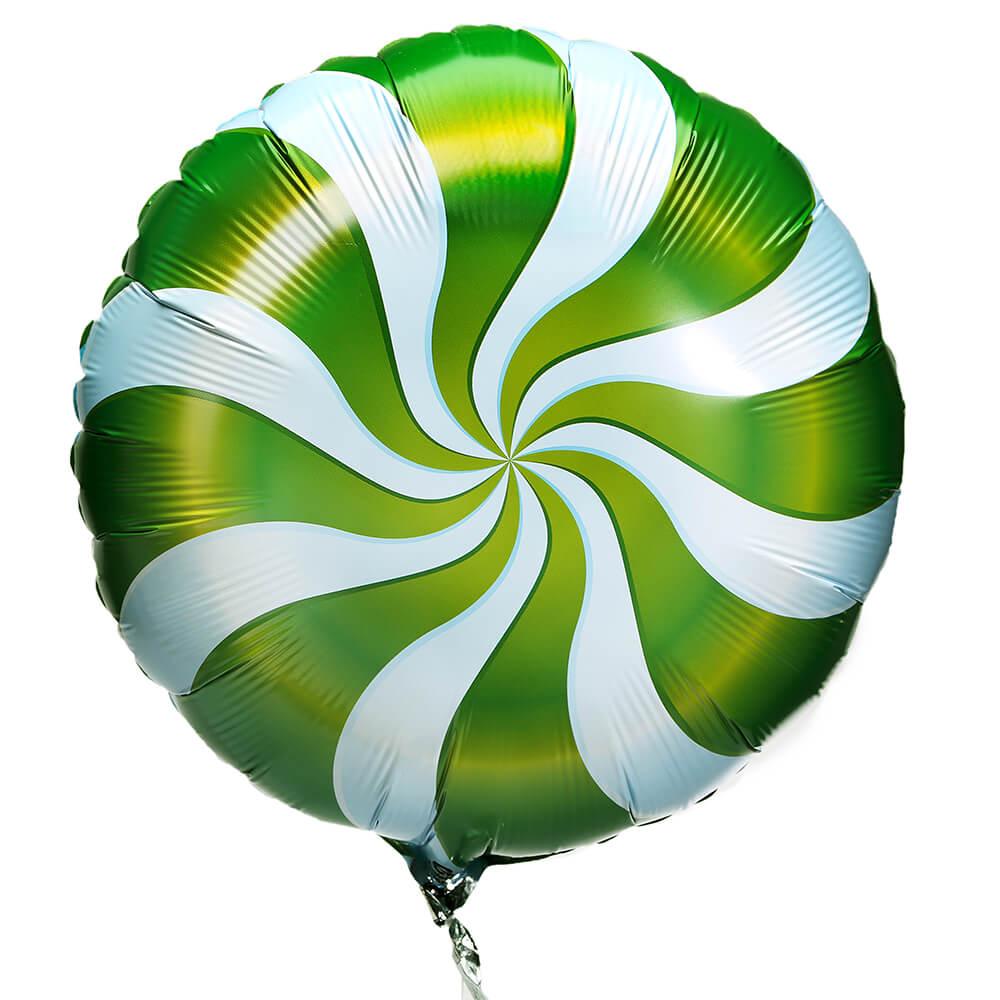 Candy Swirl Foil Balloon - Green: 18-Inch - Candy Warehouse