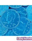 Caribbean Blue Foiled Milk Chocolate Coins: 1LB Bag - Candy Warehouse