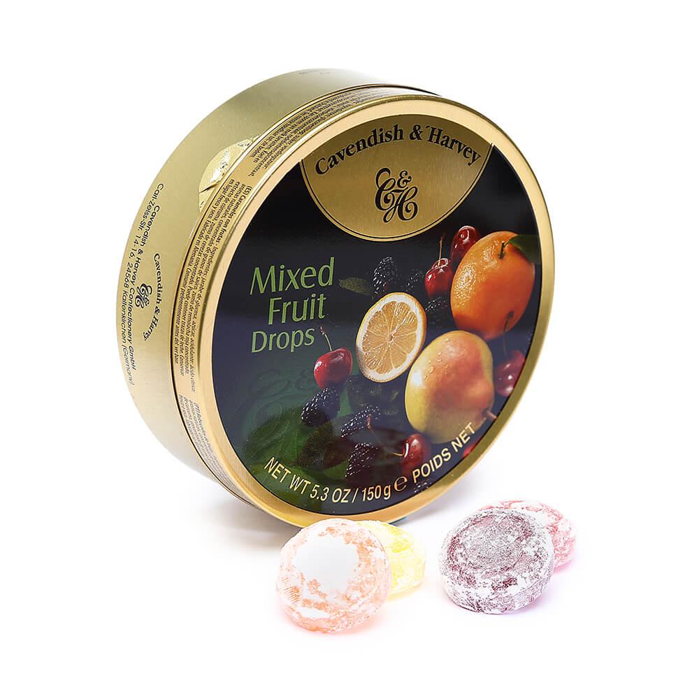 Cavendish &amp; Harvey Hard Candy Drops Tins - Mixed Fruit: 12-Piece Box - Candy Warehouse