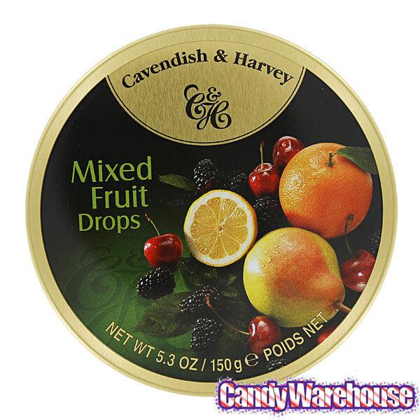 Cavendish & Harvey Hard Candy Drops Tins - Mixed Fruit: 12-Piece Box - Candy Warehouse