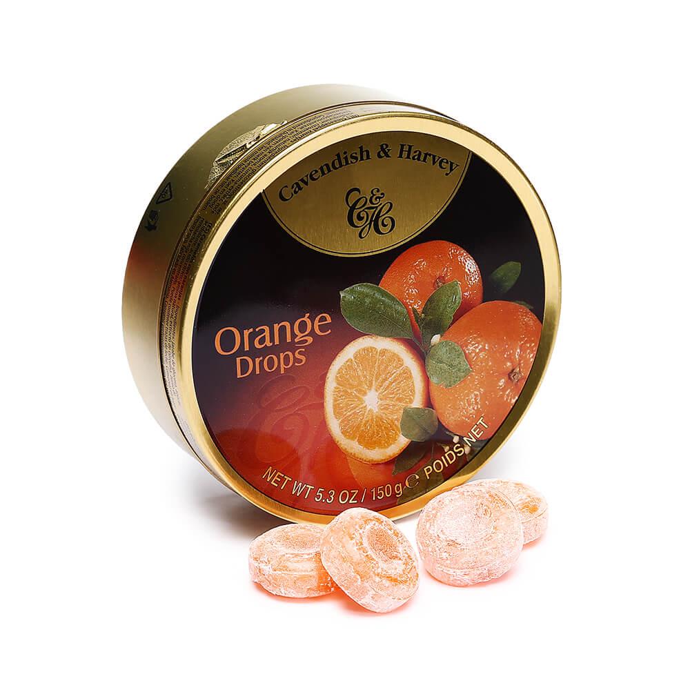 Cavendish & Harvey Hard Candy Drops Tins - Orange: 12-Piece Box - Candy Warehouse