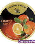 Cavendish & Harvey Hard Candy Drops Tins - Orange: 12-Piece Box