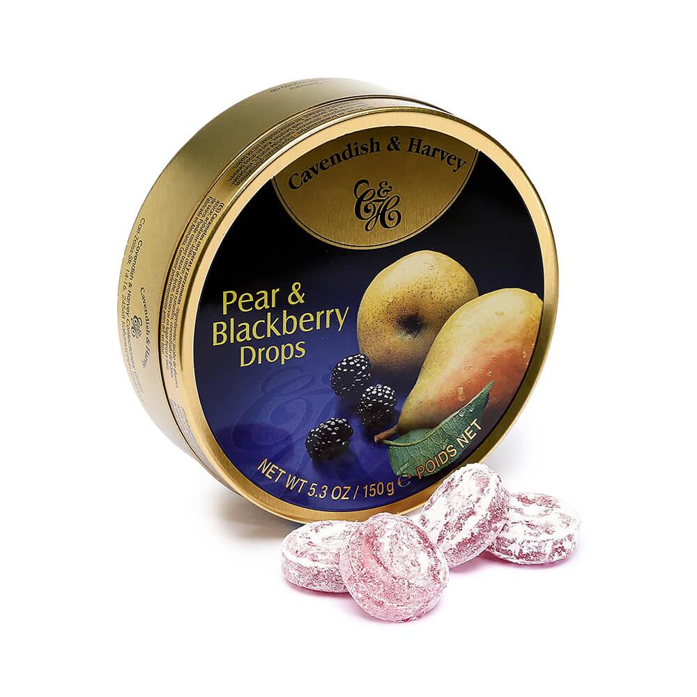 Cavendish & Harvey Hard Candy Drops Tins - Pear & Blackberry: 12-Piece Box - Candy Warehouse