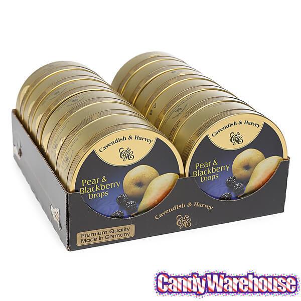 Cavendish & Harvey Hard Candy Drops Tins - Pear & Blackberry: 12-Piece Box - Candy Warehouse