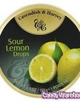 Cavendish & Harvey Hard Candy Drops Tins - Sour Lemon: 12-Piece Box - Candy Warehouse