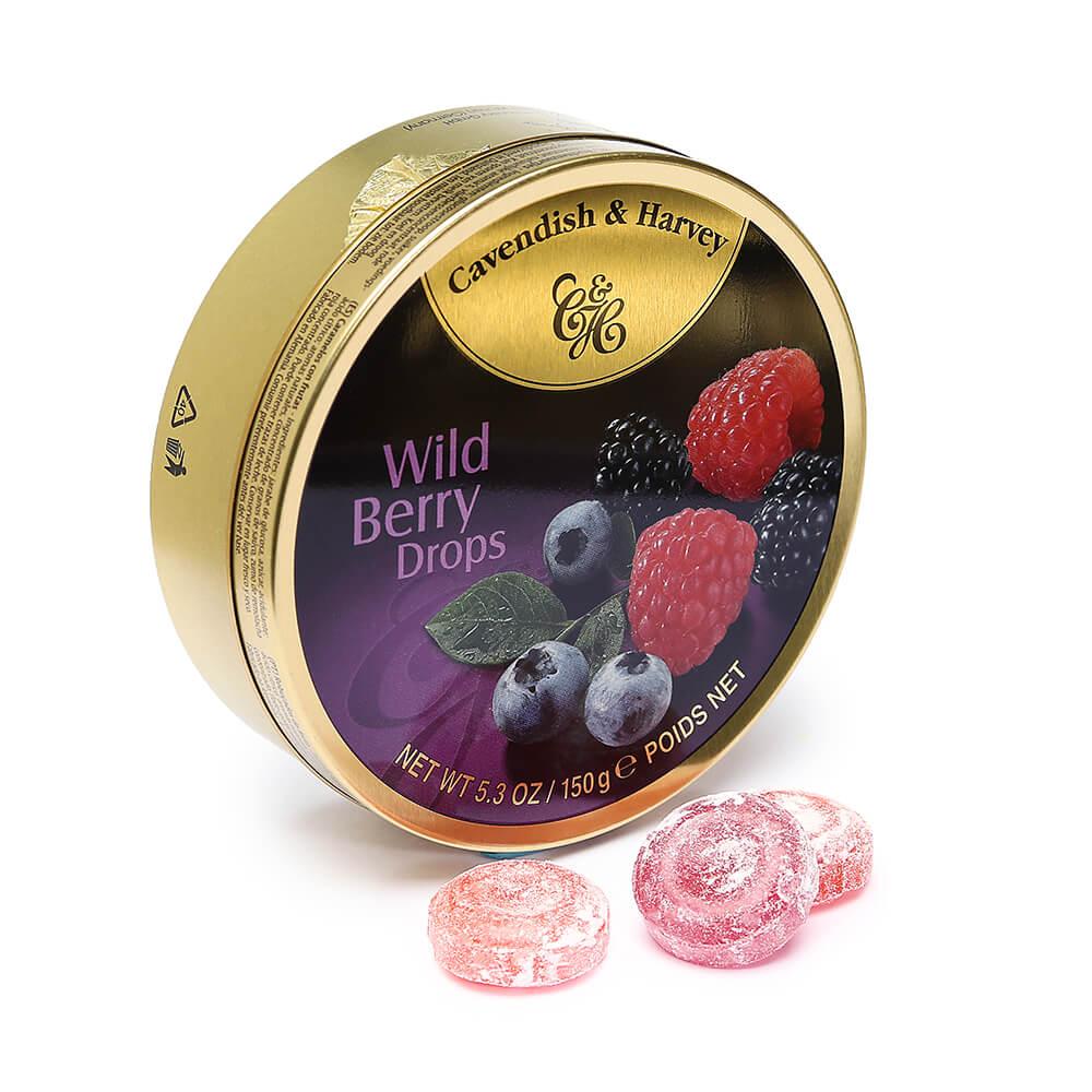 Cavendish & Harvey Hard Candy Drops Tins - Wild Berry: 12-Piece Box - Candy Warehouse