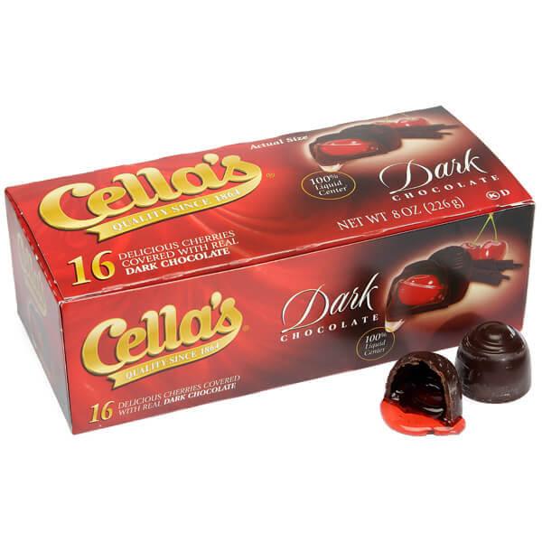 Cella's Chocolate Covered Cherries - Dark: 16-Piece Box - Candy Warehouse