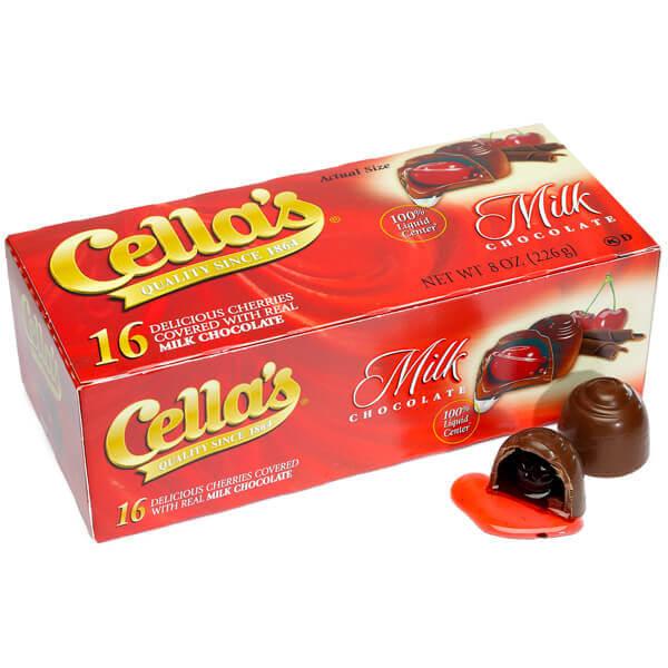 Cella's Chocolate Covered Cherries - Milk: 16-Piece Box - Candy Warehouse