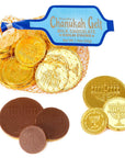 Chanukah Gelt Milk Chocolate Gold Coins in Mesh Bags: 18-Piece Box - Candy Warehouse