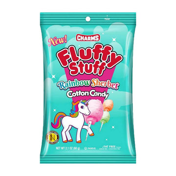 Charms Fluffy Stuff Cotton Tails Cotton Candy Packs: 24-Piece Case