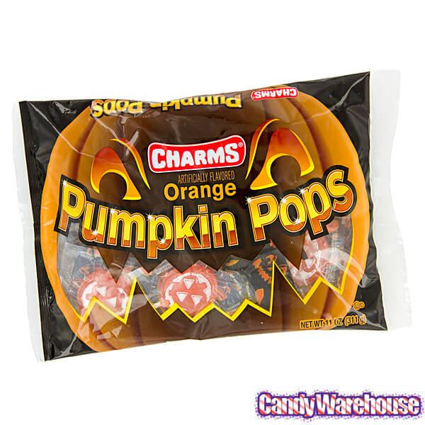 Charms Orange Pumpkin Pops: 15-Piece Bag - Candy Warehouse