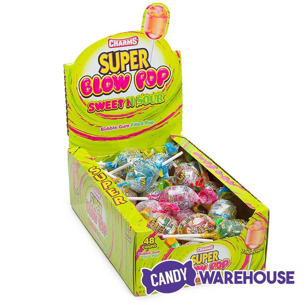 Charms Super Blow Pops Sweet N Sour Assortment: 48-Piece Box – Candy ...