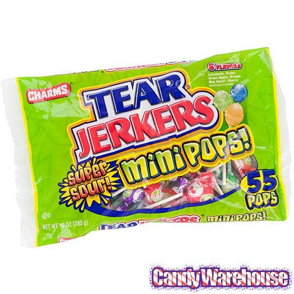 Charms Tear Jerkers Super Sour Mini Pops: 55-Piece Bag - Candy Warehouse