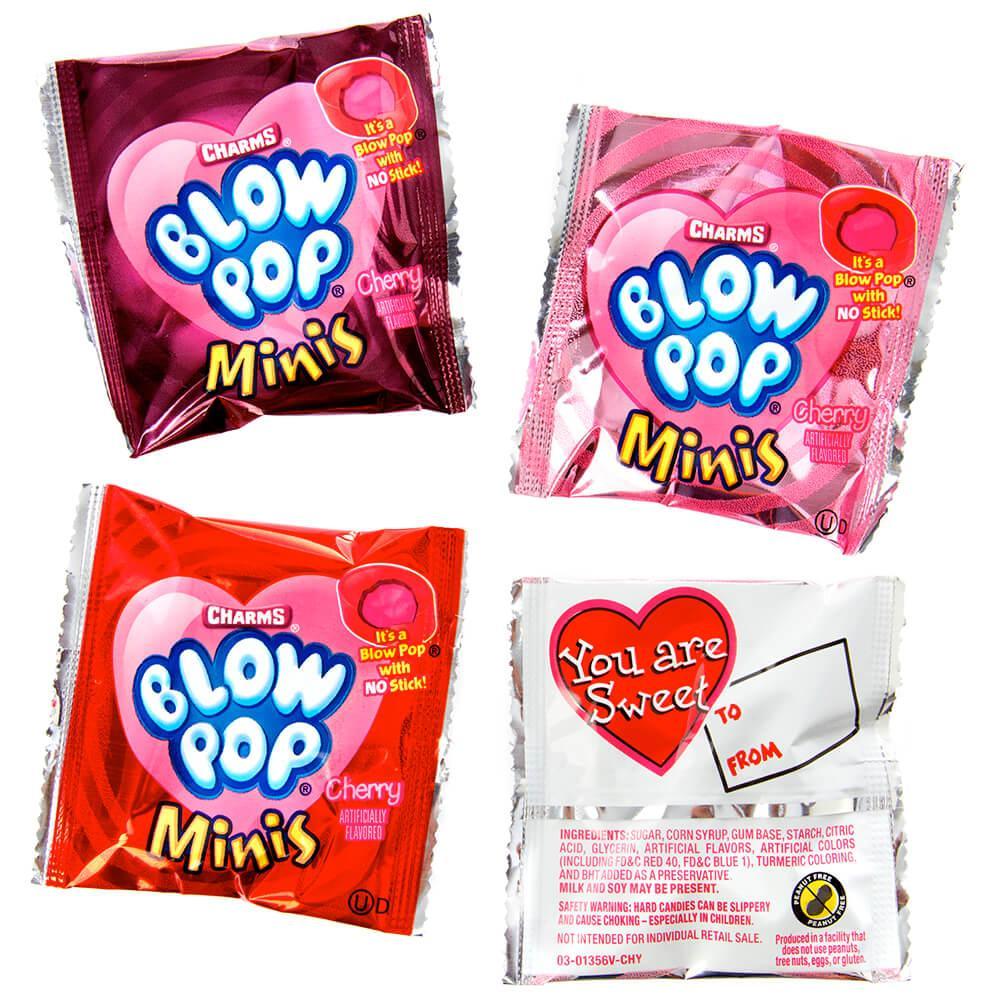 Charms Valentine Blow Pop Minis Snack Size Packs: 30-Piece Bag - Candy Warehouse