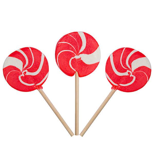 Cherry 2.5-Inch Pinwheel Pops: 12-Piece Box - Candy Warehouse