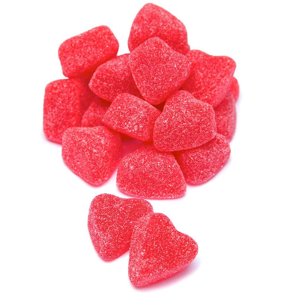 Cherry Jelly Hearts Candy: 16-Ounce Tub - Candy Warehouse