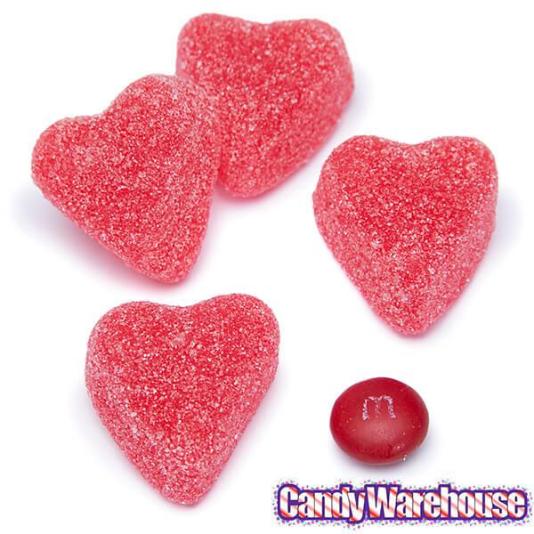 Cherry Jelly Hearts Candy: 16-Ounce Tub - Candy Warehouse