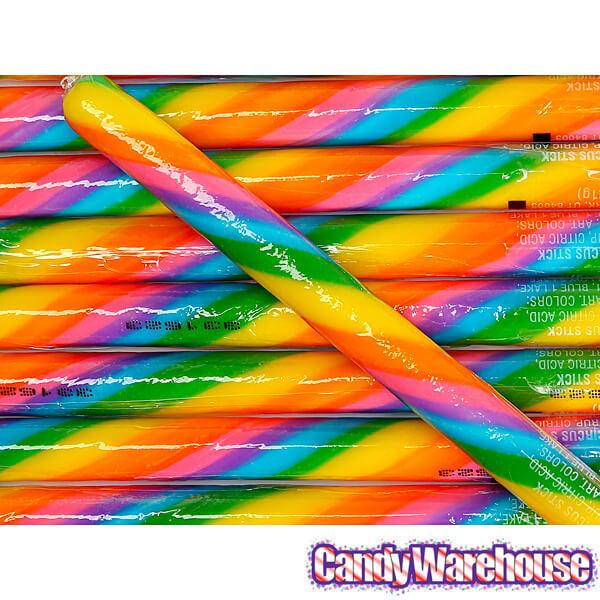 Cherry Rainbow Hard Candy Sticks: 100-Piece Box - Candy Warehouse