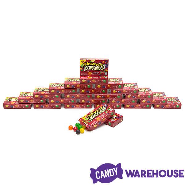 Chewy Lemonhead Fruit Mix Candy Mini Packs: 24-Piece Box - Candy Warehouse