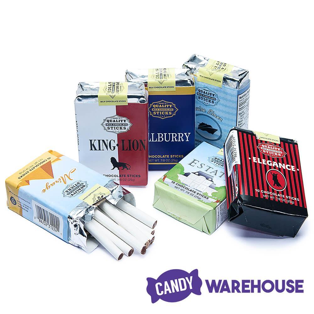 Chocolate Candy Cigarettes Packs: 24-Piece Display - Candy Warehouse