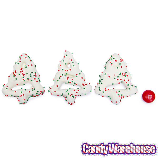 Chocolate Frosted Christmas Tree Mini Pretzels: 2LB Bag - Candy Warehouse