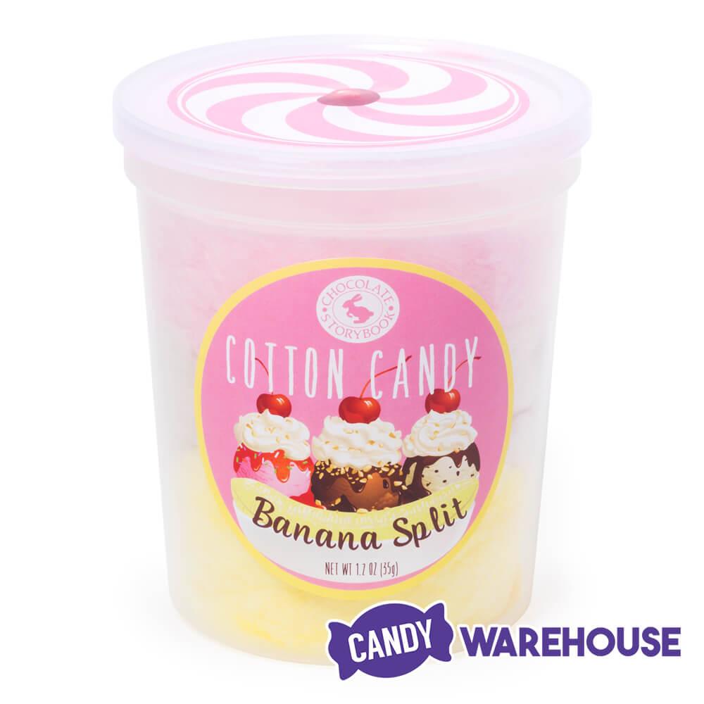 Chocolate Storybook Cotton Candy - Banana Split: 1-Ounce Tub - Candy Warehouse