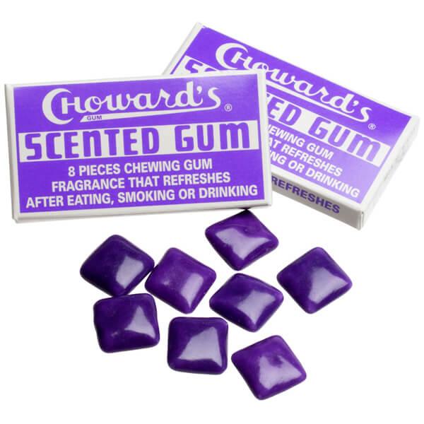 Choward's Violet Gum Packs: 24-Piece Box - Candy Warehouse