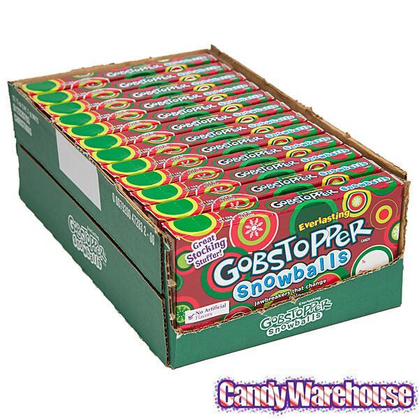 Christmas Everlasting Gobstopper Snowballs Candy 5-Ounce Packs: 12-Piece Box - Candy Warehouse