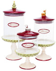 Christmas Glass Candy Canisters: Set of 3 - Candy Warehouse