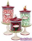 Christmas Glass Candy Canisters: Set of 3 - Candy Warehouse