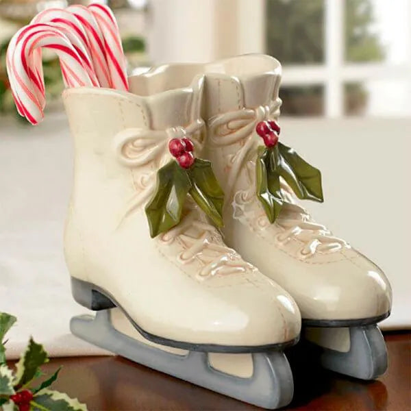 Christmas Ice Skate Ceramic Candy Dish