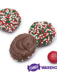 Christmas Milk Chocolate Nonpareils Discs: 1LB Jar - Candy Warehouse