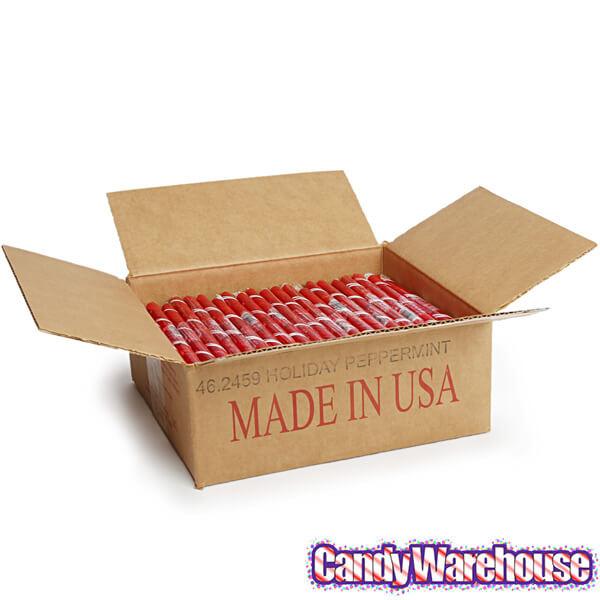 Christmas Peppermint Hard Candy Sticks: 100-Piece Box - Candy Warehouse