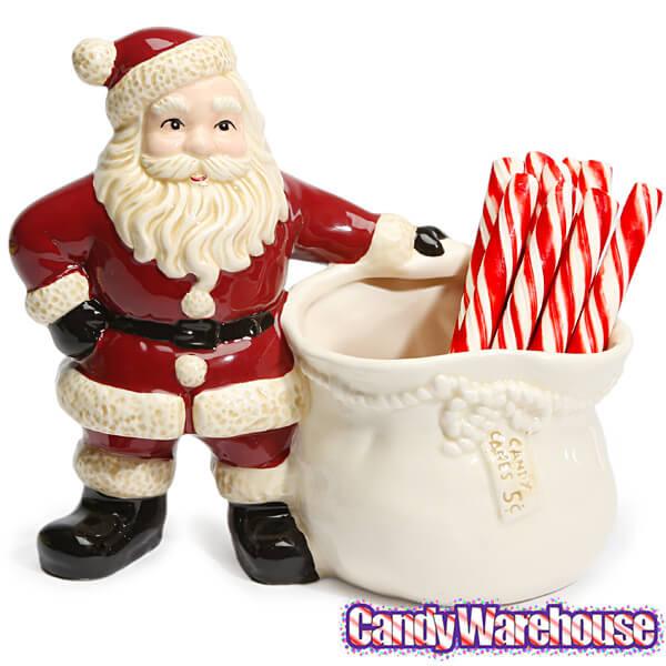 Christmas Santa Ceramic Candy Cane Holder