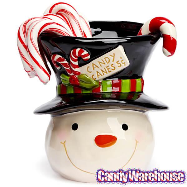 Christmas Snowman Ceramic Candy Cane Holder - Candy Warehouse