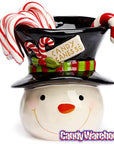 Christmas Snowman Ceramic Candy Cane Holder - Candy Warehouse