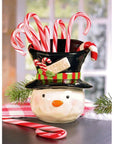 Christmas Snowman Ceramic Candy Cane Holder - Candy Warehouse