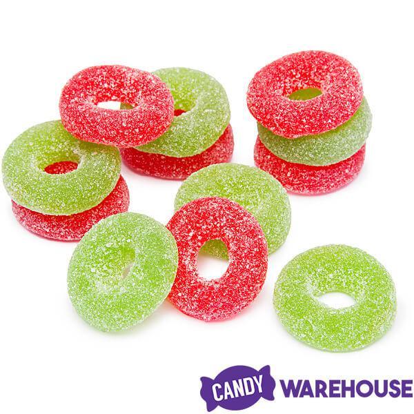 Christmas Wreaths Jelly Rings Candy: 16-Ounce Tub - Candy Warehouse